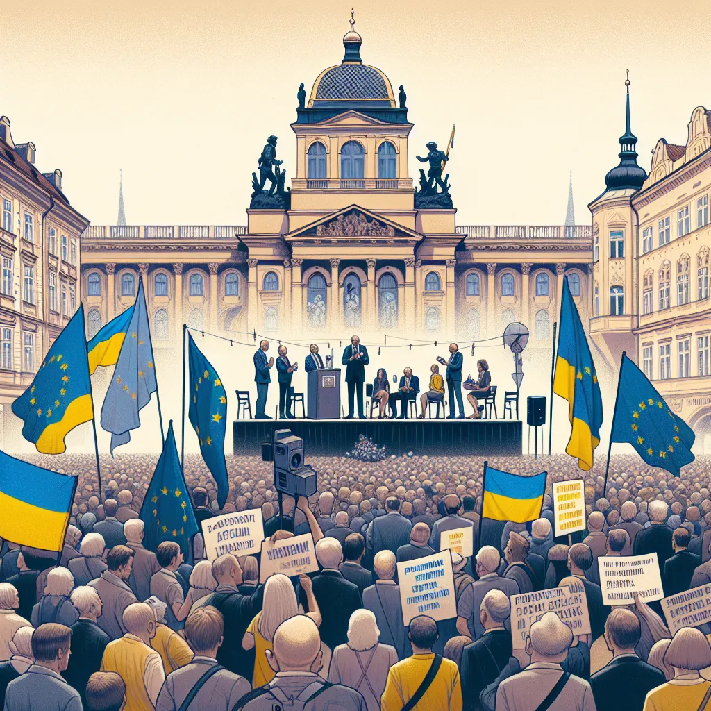Czech President Supports Ukraine at Prague Protest